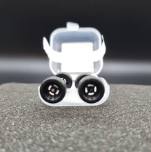 Load image into Gallery viewer, 1:64 4 Spoke Black Plastic Wheel Set with Rubber Tyres - Hot Wheels, Matchbox