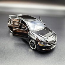 Load image into Gallery viewer, Explorafind 2007 Mitsubishi EVO IX Black 1:32 Die Cast Car