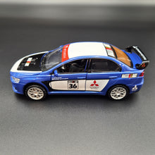 Load image into Gallery viewer, Explorafind 2016 Mitsubishi Lancer Evolution X Blue 1:32 Die Cast Car