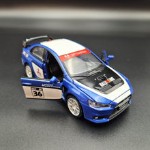 Load image into Gallery viewer, Explorafind 2016 Mitsubishi Lancer Evolution X Blue 1:32 Die Cast Car