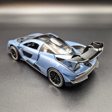 Load image into Gallery viewer, Explorafind 2019 McLaren Senna Blue/Grey 1:32 Die Cast Car