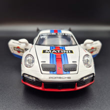 Load image into Gallery viewer, Explorafind 2019 Porsche 911 GT3 RSR White/Blue 1:32 Die Cast Car