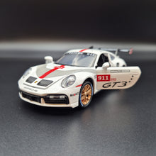 Load image into Gallery viewer, Explorafind 2019 Porsche 911 GT3 RSR White/Grey 1:32 Die Cast Car