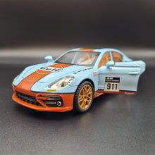 Load image into Gallery viewer, Explorafind 2019 Porsche Panamera S Gulf Blue 1:24 Die Cast Car