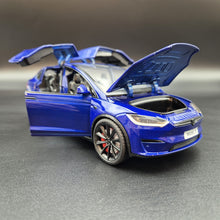 Load image into Gallery viewer, Explorafind 2020 Tesla Model X Blue 1:24 Die Cast Car