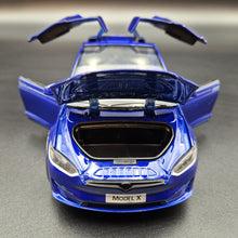 Load image into Gallery viewer, Explorafind 2020 Tesla Model X Blue 1:24 Die Cast Car