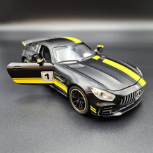 Load image into Gallery viewer, Explorafind 2021 Mercedes-Benz AMG GTR Matte Black 1:24 Die Cast Car