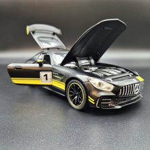 Load image into Gallery viewer, Explorafind 2021 Mercedes-Benz AMG GTR Matte Black 1:24 Die Cast Car