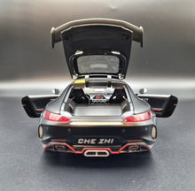 Load image into Gallery viewer, Explorafind 2021 Mercedes-Benz AMG GTR Matte Black 1:24 Die Cast Car