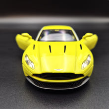 Load image into Gallery viewer, Explorafind 2022 Aston Martin DB11 AMR Neon Yellow 1:32 Die Cast Car