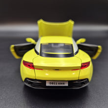 Load image into Gallery viewer, Explorafind 2022 Aston Martin DB11 AMR Neon Yellow 1:32 Die Cast Car
