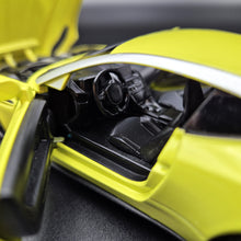 Load image into Gallery viewer, Explorafind 2022 Aston Martin DB11 AMR Neon Yellow 1:32 Die Cast Car