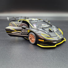 Load image into Gallery viewer, Explorafind 2022 Lamborghini Huracán LP 620-2 Super Trofeo EVO2 Satin Black 1:32 Die Cast Car