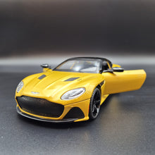 Load image into Gallery viewer, Explorafind 2023 Aston Martin DBS Coupe Yellow 1:24 Die Cast Car