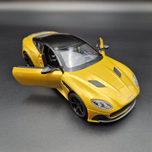 Load image into Gallery viewer, Explorafind 2023 Aston Martin DBS Coupe Yellow 1:24 Die Cast Car