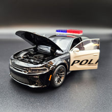 Load image into Gallery viewer, Explorafind 2023 Dodge Charger Hellcat Police Car Black 1:32 Die Cast Car