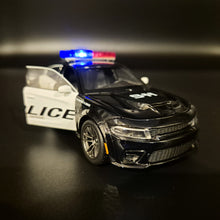 Load image into Gallery viewer, Explorafind 2023 Dodge Charger Hellcat Police Car Black 1:32 Die Cast Car