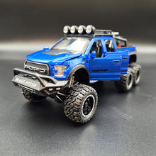Load image into Gallery viewer, Explorafind 2023 Ford Raptor F-150 6x6 Blue 1:24 Die Cast Pickup