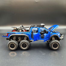 Load image into Gallery viewer, Explorafind 2023 Ford Raptor F-150 6x6 Blue 1:24 Die Cast Pickup