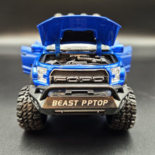 Load image into Gallery viewer, Explorafind 2023 Ford Raptor F-150 6x6 Blue 1:24 Die Cast Pickup