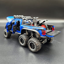 Load image into Gallery viewer, Explorafind 2023 Ford Raptor F-150 6x6 Blue 1:24 Die Cast Pickup
