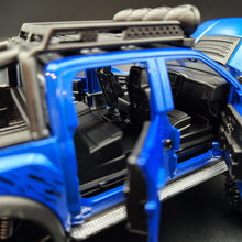 Load image into Gallery viewer, Explorafind 2023 Ford Raptor F-150 6x6 Blue 1:24 Die Cast Pickup