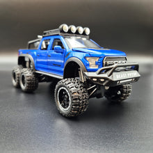 Load image into Gallery viewer, Explorafind 2023 Ford Raptor F-150 6x6 Blue 1:24 Die Cast Pickup