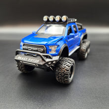 Load image into Gallery viewer, Explorafind 2023 Ford Raptor F-150 6x6 Blue 1:24 Die Cast Pickup
