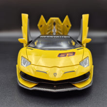 Load image into Gallery viewer, Explorafind 2023 Lamborghini Aventador SVJ 63 Yellow 1:24 Die Cast Car