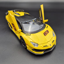 Load image into Gallery viewer, Explorafind 2023 Lamborghini Aventador SVJ 63 Yellow 1:24 Die Cast Car