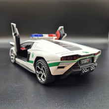 Load image into Gallery viewer, Explorafind 2023 Lamborghini Countach LPI 800-4 Dubai Police White 1:24 Die Cast Police Car