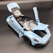 Load image into Gallery viewer, Explorafind 2023 Maserati MC20 Sky Blue 1:24 Die Cast Car