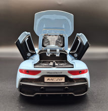 Load image into Gallery viewer, Explorafind 2023 Maserati MC20 Sky Blue 1:24 Die Cast Car