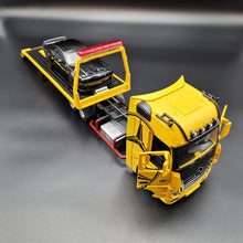 Load image into Gallery viewer, Explorafind 2023 Mercedes-Benz Actros Truck with Tilt Tray Yellow 1:24 Die Cast Truck