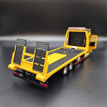 Load image into Gallery viewer, Explorafind 2023 Mercedes-Benz Actros Truck with Tilt Tray Yellow 1:24 Die Cast Truck