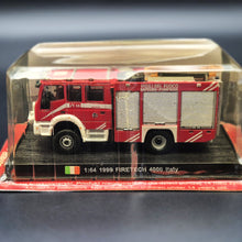 Load image into Gallery viewer, Amercom 1999 Iveco Magirus Firetech 4000 Italy Fire Truck Italian Fire Dept 1:64 Diecast Model