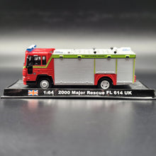 Load image into Gallery viewer, Amercom 2000 Major Rescue Volvo FL 614 UK Fire &amp; Rescue Truck 1:64 Die Cast Model
