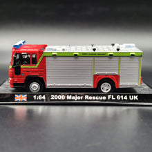 Load image into Gallery viewer, Amercom 2000 Major Rescue Volvo FL 614 UK Fire &amp; Rescue Truck 1:64 Die Cast Model