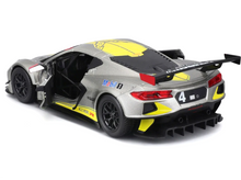 Load image into Gallery viewer, Bburago 2020 Chevrolet Corvette C8.R #4 Silver Metallic Race Series 1:24 Diecast Model Car