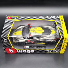 Load image into Gallery viewer, Bburago 2020 Chevrolet Corvette C8.R #4 Silver Metallic Race Series 1:24 Diecast Model Car