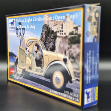 Load image into Gallery viewer, Bronco Models Italian Light Civilian Car (Open Top) w/Lady &amp; Dog #CB35165 1:35 Scale Model Kit