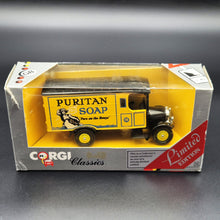Load image into Gallery viewer, Corgi 1929 Thornycroft Van - Puritan Soap C932 1985 Corgi Classics 1:43 Diecast Model