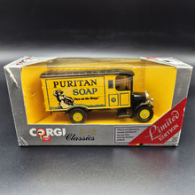 Load image into Gallery viewer, Corgi 1929 Thornycroft Van - Puritan Soap C932 1985 Corgi Classics 1:43 Diecast Model