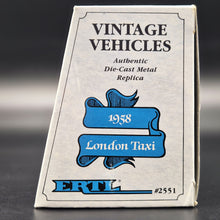 Load image into Gallery viewer, ERTL 1958 London Taxi-Austin FX3 3 Door Taxi Cab Maroon #2551 1:43 ERTL Vintage Vehicles Diecast Model