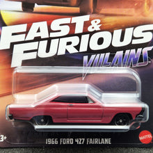 Load image into Gallery viewer, Hot Wheels 2025 1966 Ford 427 Fairlane Maroon Fast &amp; Furious Villains 3/5 New