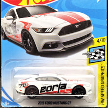 Load image into Gallery viewer, Hot Wheels 2018 2015 Ford Mustang GT White #222 HW Speed Graphics 4/10 New Long Card