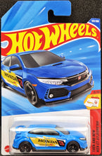 Load image into Gallery viewer, Hot Wheels 2025 2018 Honda Civic Type R Blue #123 Then and Now 3/10 New Long Card