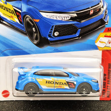 Load image into Gallery viewer, Hot Wheels 2025 2018 Honda Civic Type R Blue #123 Then and Now 3/10 New Long Card