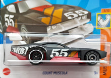 Load image into Gallery viewer, Hot Wheels 2023 Count Muscula Matt Black #100 Muscle Mania 3/10 New