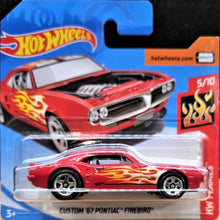 Load image into Gallery viewer, Hot Wheels 2018 Custom '67 Pontiac Firebird Red #128 HW Flames 5/10 New